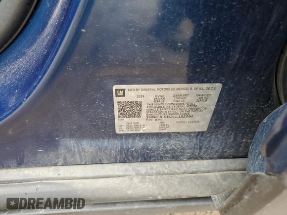 2020 Chevrolet Trax LT z VIN 3GNCJLSB2LL182244, wystawiony jako Copart lot #61003535 z przebiegiem 65 270 mil mil oraz Nie do naprawy • Non repairable. Historia ofert i sprzedaży dostępna na DreamBid. Obrazek 12.