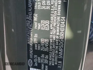 2024 Hyundai Santa Fe Hybrid Calligraphy with VIN 5NMP5DG10RH010434, listed as a Copart auction lot 77902954 with 3,497 mi miles and Salvage Title. Bid and sale history available at carsss.com. Image 12.