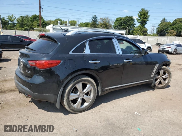 2009 Infiniti FX35 with VIN JNRAS18W49M154665, listed as a Copart auction lot 70996284 with 136,412 mi miles and Salvage Title. Bid and sale history available at carsss.com. Image 3.