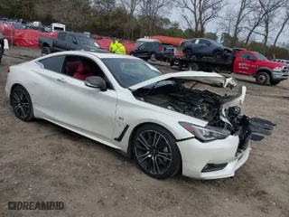2018 Infiniti Q60 3.0t LUXE with VIN JN1EV7EK7JM340110, listed as a IAAI auction lot 41549889 with NaN miles. Bid and sale history available at carsss.com. Image 1.