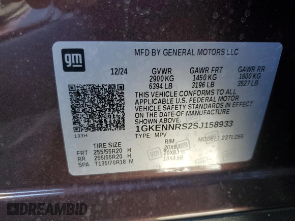 2025 GMC Acadia AWD Elevation z VIN 1GKENNRS2SJ158933, wystawiony jako Copart lot #47521555 z przebiegiem 295 mil mil oraz Czysty tytuł • Clean title. Historia ofert i sprzedaży dostępna na DreamBid. Obrazek 13.