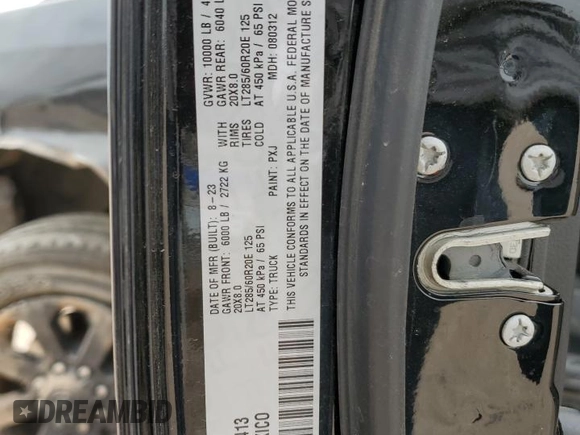 2024 Ram 2500 Big Horn with VIN 3C6UR5DL3RG119413, listed as a Copart auction lot 55709064 with 33,197 mi miles and Salvage title. Bid and sale history available at DreamBid. Image 12.