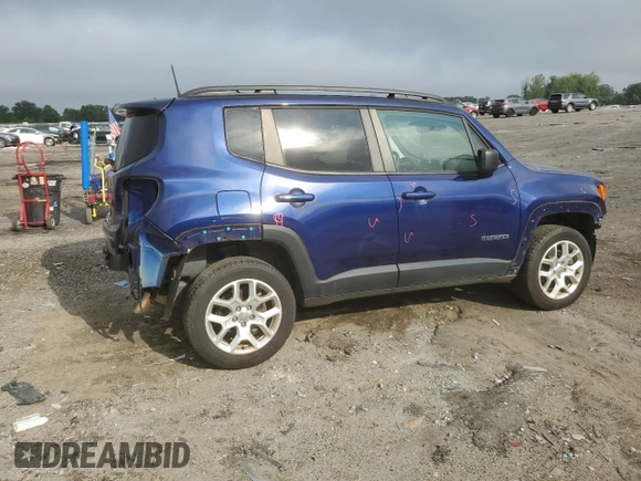 2018 Jeep Renegade Sport with VIN ZACCJBAB8JPJ42563, listed as a Copart auction lot 64049415 with 71,856 mi miles and Salvage title. Bid and sale history available at DreamBid. Image 3.