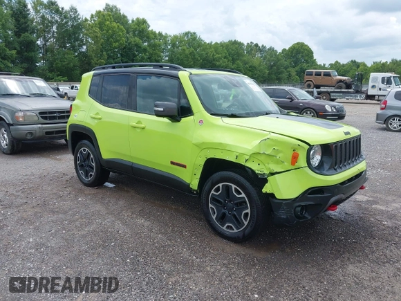 2017 Jeep Renegade Trailhawk with VIN ZACCJBCB4HPF39469, listed as a IAAI auction lot 42503660 with 119,221 mi miles and . Bid and sale history available at DreamBid. Image 1.