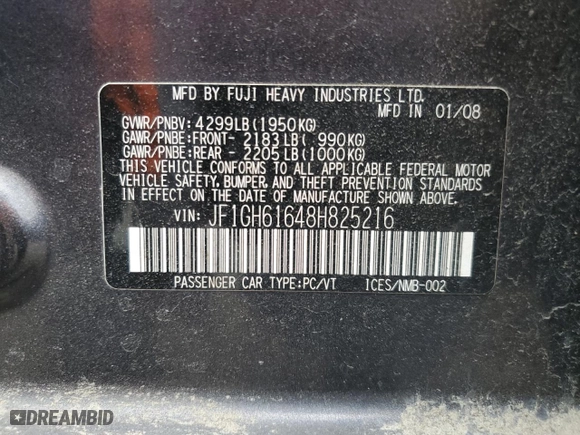 2008 Subaru Impreza Wagon (Natl) i w/Premium Pkg with VIN JF1GH61648H825216, listed as a Copart auction lot 75814224 with 172,281 mi miles and Salvage Title. Bid and sale history available at carsss.com. Image 15.