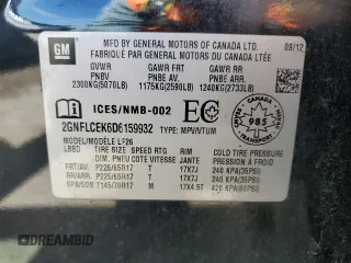 2013 Chevrolet Equinox LS z VIN 2GNFLCEK6D6159932, wystawiony jako Copart lot #56021385 z przebiegiem 97 321 mil mil oraz Szkoda całkowita • Salvage title. Historia ofert i sprzedaży dostępna na DreamBid. Obrazek 13.