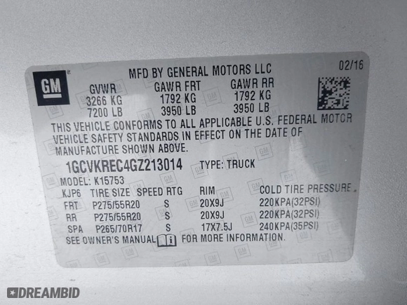 2016 Chevrolet Silverado 1500 LT with VIN 1GCVKREC4GZ213014, listed as a IAAI auction lot 41257467 with 148,594 mi miles. Bid and sale history available at carsss.com. Image 9.