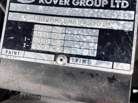 1994 Land Rover Defender with VIN SALLDHMF8MA941901, listed as a Copart auction lot 75521374 with Not provided miles and Salvage title. Bid and sale history available at DreamBid. Image 13.