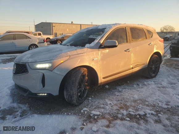 2023 Acura RDX w/A-Spec Package with VIN 5J8TC1H62PL006458, listed as a Copart auction lot 87893995 with 9,407 mi miles and Salvage Title. Bid and sale history available at carsss.com. Image 1.