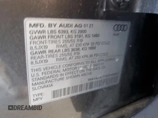 2021 Audi Q7 Premium with VIN WA1AJAF77MD029807, listed as a Copart auction lot 49939595 with 66,559 mi miles and Salvage title. Bid and sale history available at DreamBid. Image 14.