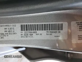 2016 Chrysler 200 LX with VIN 1C3CCCFBXGN186629, listed as a Copart auction lot 47370105 with 119,205 mi miles and Salvage Title. Bid and sale history available at carsss.com. Image 12.