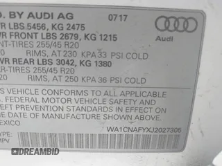 2018 Audi Q5 Prestige with VIN WA1CNAFYXJ2027305, listed as a IAAI auction lot 41962321 with 24,465 mi miles. Bid and sale history available at carsss.com. Image 9.