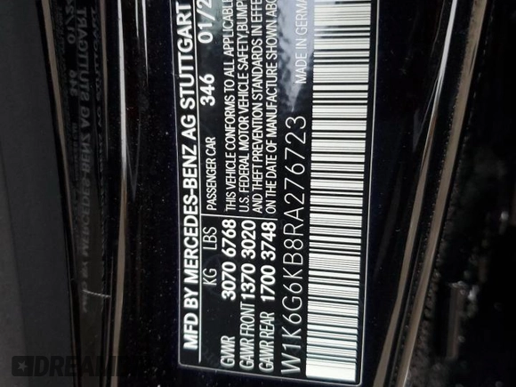 2024 Mercedes-Benz S 580e z VIN W1K6G6KB8RA276723, wystawiony jako Copart lot #86492054 z przebiegiem 5319 mil mil oraz Szkody całkowita. Historia ofert i sprzedaży dostępna na DreamBid. Obrazek 12.
