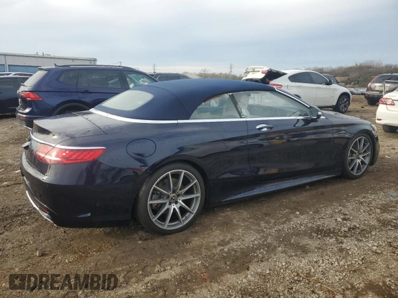 2020 Mercedes-Benz S with VIN W1KXK8DB7LA050420, listed as a Copart auction lot 80729474 with 24,044 mi miles and Salvage Title. Bid and sale history available at DreamBid. Image 3.