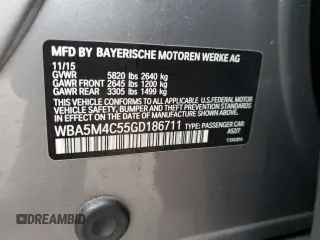 2016 BMW 5 Series GT 535i Gran Turismo xDrive with VIN WBA5M4C55GD186711, listed as a Copart auction lot 47700165 with 195,375 mi miles and Salvage Title. Bid and sale history available at DreamBid. Image 14.
