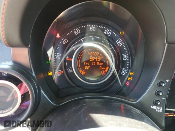 2012 FIAT 500 Abarth with VIN 3C3CFFFH6CT330426, listed as a Copart auction lot 57341965 with 40,702 mi miles and Salvage title. Bid and sale history available at DreamBid. Image 9.