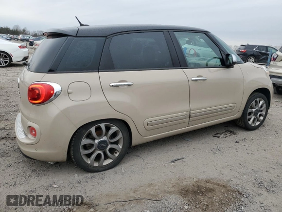 2014 FIAT 500L Lounge with VIN ZFBCFACH0EZ029698, listed as a Copart auction lot 44010995 with 113,555 mi miles and Salvage Title. Bid and sale history available at DreamBid. Image 3.