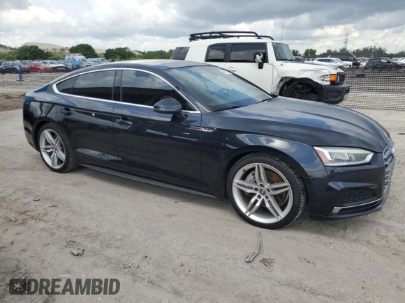 2018 Audi A5 Sportback Premium Plus with VIN WAUENCF57JA131012, listed as a Copart auction lot 58140183 with 59,476 mi miles. Bid and sale history available at carsss.com. Image 4.