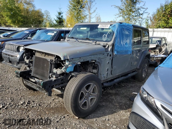 2022 Jeep Wrangler Unlimited High Tide with VIN 1C4HJXDGXNW142263, listed as a Copart auction lot 72552824 with 43,321 mi miles and Salvage Title. Bid and sale history available at DreamBid. Image 1.