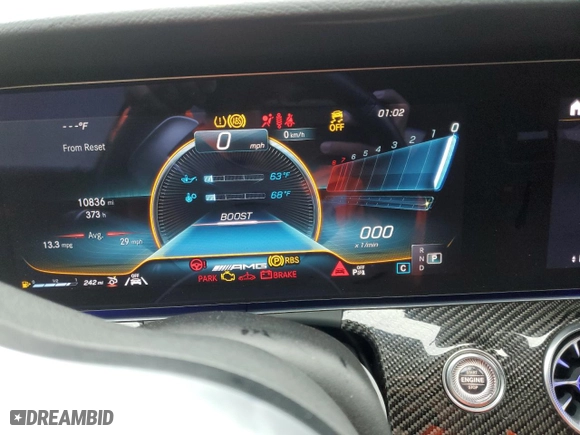 2021 Mercedes-Benz AMG GT with VIN W1K7X6BB4MA038820, listed as a Copart auction lot 54943644 with 10,836 mi miles and Non Repairable. Bid and sale history available at carsss.com. Image 9.