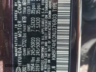2022 Hyundai Palisade Calligraphy z VIN KM8R74HE0NU376803, wystawiony jako Copart lot #54317595 z przebiegiem 10 715 mil mil oraz Szkody całkowita. Historia ofert i sprzedaży dostępna na DreamBid. Obrazek 13.