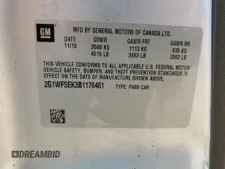2011 Chevrolet Impala LS Fleet with VIN 2G1WF5EK3B1176461, listed as a Copart auction lot 55818795 with 114,519 mi miles and Clean Title. Bid and sale history available at DreamBid. Image 12.