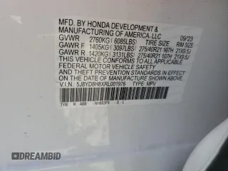 2024 Acura MDX Type S w/Advance Package with VIN 5J8YD8H8XRL001976, listed as a Copart auction lot 59060424 with 0 mi miles and Salvage Title. Bid and sale history available at carsss.com. Image 12.
