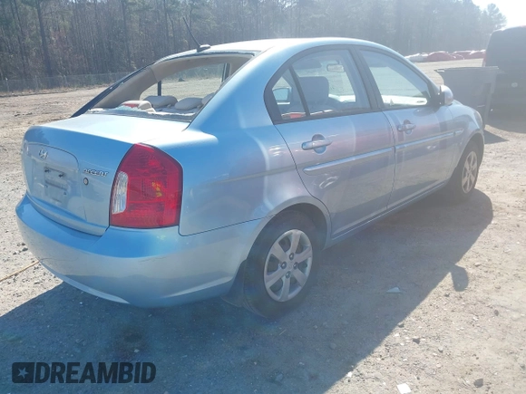 2008 Hyundai Accent GLS with VIN KMHCN46C38U237153, listed as a IAAI auction lot 41707654 with 95,003 mi miles. Bid and sale history available at carsss.com. Image 4.