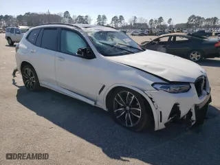 2022 BMW X3 M40i with VIN 5UX83DP08N9J69708, listed as a Copart auction lot 48850515 with 0 mi miles and Salvage Title. Bid and sale history available at carsss.com. Image 4.