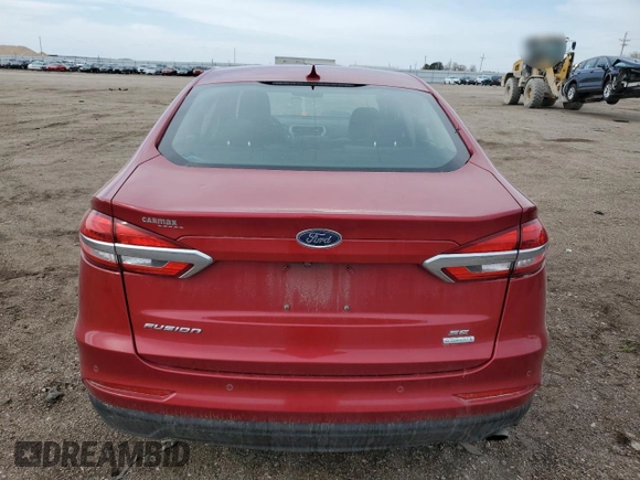 2020 Ford Fusion SE with VIN 3FA6P0HD7LR188068, listed as a Copart auction lot 51223185 with 30,321 mi miles and Salvage Title. Bid and sale history available at carsss.com. Image 6.