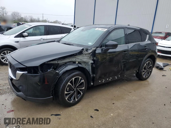 2022 Mazda CX-5 2.5 S Premium Plus Package with VIN JM3KFBEM9N1608624, listed as a Copart auction lot 50774605 with 25,323 mi miles and Salvage Title. Bid and sale history available at carsss.com. Image 1.