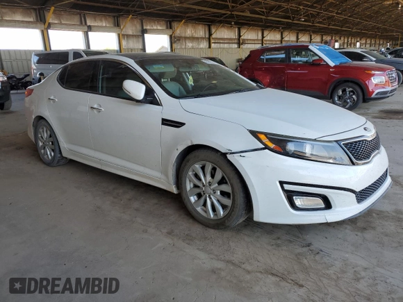 2014 Kia Optima EX z VIN 5XXGN4A71EG275210, wystawiony jako Copart lot #58095515 z przebiegiem 113 030 mil mil oraz Szkoda całkowita • Salvage title. Historia ofert i sprzedaży dostępna na DreamBid. Obrazek 4.
