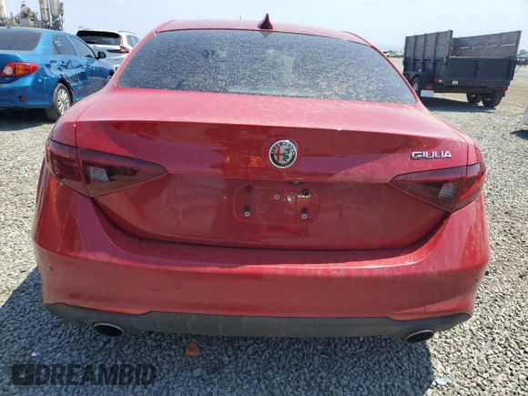 2019 Alfa Romeo Giulia Ti Sport with VIN ZARFAMBN2K7599264, listed as a Copart auction lot 60746415 with 58,424 mi miles and Salvage title. Bid and sale history available at DreamBid. Image 6.