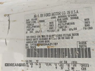 2003 Ford F-150 XL с VIN 1FTRX17253NA21787, выставлен на аукционе IAAI как лот 41963087 с пробегом 317 059 миль миль и . История ставок и продаж доступна на DreamBid. Изображение 9.
