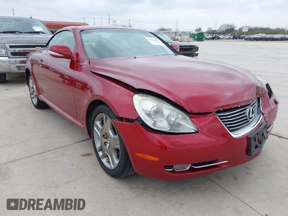 2009 Lexus SC 430 with VIN JTHFN45Y299020940, listed as a IAAI auction lot 41696619 with 90,044 mi miles and . Bid and sale history available at DreamBid. Image 1.