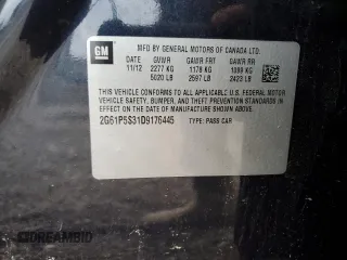 2013 Cadillac XTS Luxury with VIN 2G61P5S31D9176445, listed as a Copart auction lot 45313215 with 87,560 mi miles and Salvage title. Bid and sale history available at DreamBid. Image 14.