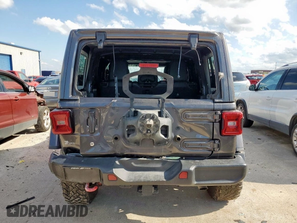 2020 Jeep Wrangler Unlimited Rubicon with VIN 1C4HJXFG3LW234034, listed as a Copart auction lot 55484915 with 23,891 mi miles and Salvage title. Bid and sale history available at DreamBid. Image 6.