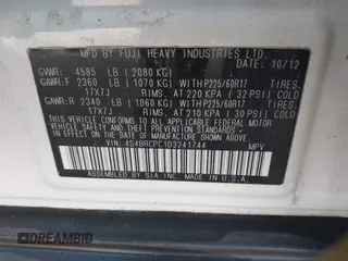 2013 Subaru Outback Limited с VIN 4S4BRCPC1D3241744, выставлен на аукционе IAAI как лот 42289563 с пробегом 88 224 миль миль и . История ставок и продаж доступна на DreamBid. Изображение 9.