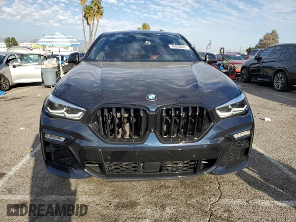 2021 BMW X6 xDrive40i with VIN 5UXCY6C04M9H02068, listed as a Copart auction lot 46938645 with 21,913 mi miles and Salvage Title. Bid and sale history available at carsss.com. Image 5.