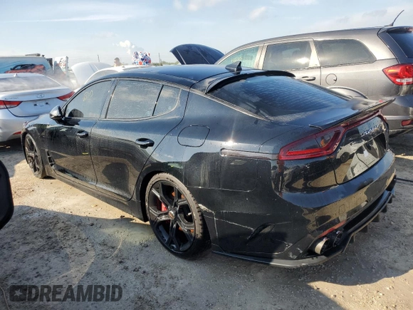 2020 Kia Stinger GT2 with VIN KNAE55LC7L6071883, listed as a Copart auction lot 74814574 with 23,714 mi miles and Non Repairable. Bid and sale history available at carsss.com. Image 2.