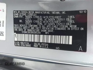 2011 Toyota Sienna LE AAS with VIN 5TDKK3DC0BS085284, listed as a IAAI auction lot 41885049 with 146,799 mi miles and . Bid and sale history available at DreamBid. Image 9.