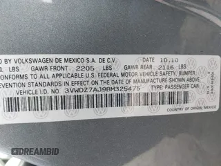 2011 Volkswagen Jetta SE z VIN 3VWDZ7AJ9BM325475, wystawiony jako IAAI lot #42746714 z przebiegiem 241 361 mil mil oraz . Historia ofert i sprzedaży dostępna na DreamBid. Obrazek 9.
