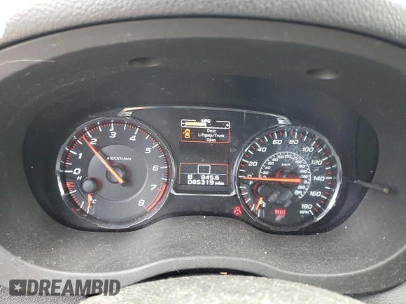 2018 Subaru WRX Premium with VIN JF1VA1B63J9805665, listed as a Copart auction lot 47117885 with 85,319 mi miles and Salvage Title. Bid and sale history available at carsss.com. Image 9.