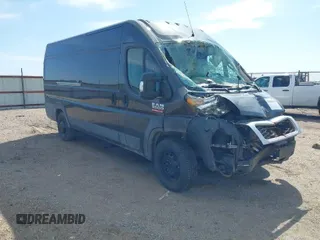 2021 Ram ProMaster Cargo with VIN 3C6MRVJG1ME525041, listed as a IAAI auction lot 41996178 with Not Provided miles. Bid and sale history available at carsss.com. Image 1.