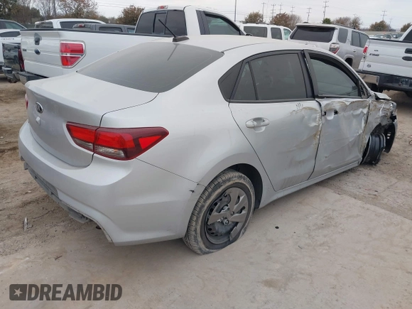 2020 Kia Rio LX with VIN 3KPA24AD4LE297180, listed as a IAAI auction lot 41498864 with 121,090 mi miles. Bid and sale history available at carsss.com. Image 4.