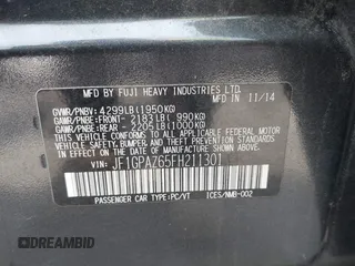 2015 Subaru Impreza Special Sports Limited with VIN JF1GPAZ65FH211301, listed as a IAAI auction lot 42428745 with 146,377 mi miles and . Bid and sale history available at DreamBid. Image 9.