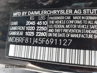 2005 Mercedes-Benz C 240 with VIN WDBRF81J45F691127, listed as a IAAI auction lot 42493389 with 238,706 mi miles and . Bid and sale history available at DreamBid. Image 9.