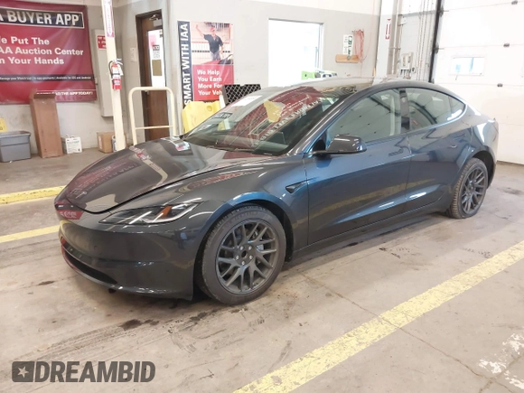 2024 Tesla Model 3 with VIN 5YJ3E1EA9RF835440, listed as a IAAI auction lot 41255559 with 4,789 mi miles. Bid and sale history available at carsss.com. Image 24.