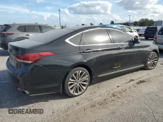 2015 Hyundai Genesis 3.8L with VIN KMHGN4JE6FU098529, listed as a Copart auction lot 76175104 with 0 mi miles and Salvage Title. Bid and sale history available at carsss.com. Image 3.