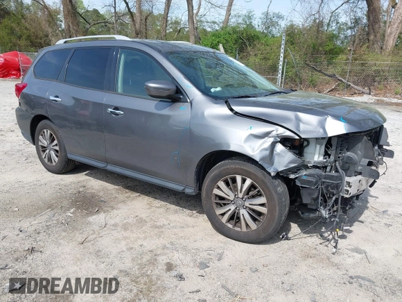 2019 Nissan Pathfinder S with VIN 5N1DR2MN2KC618863, listed as a IAAI auction lot 41922994 with 143,693 mi miles and . Bid and sale history available at DreamBid. Image 1.